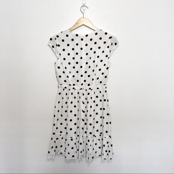 J. Crew Faux Wrap Dress Fawn Polka Dot - Picture 5 of 10